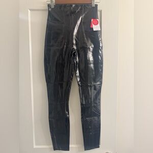 Spanx Faux Patent Leather Black Leggings